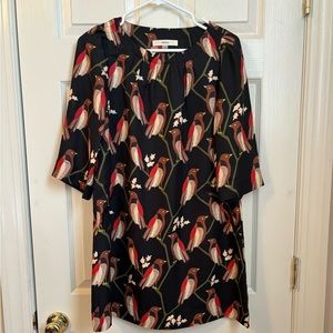 Brand new without tags 
FOSSIL pullover black shift dress, bird print  Size S